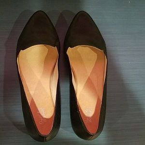 Dr.Scholls EUC 7.5 Black Leather Pointy Flats